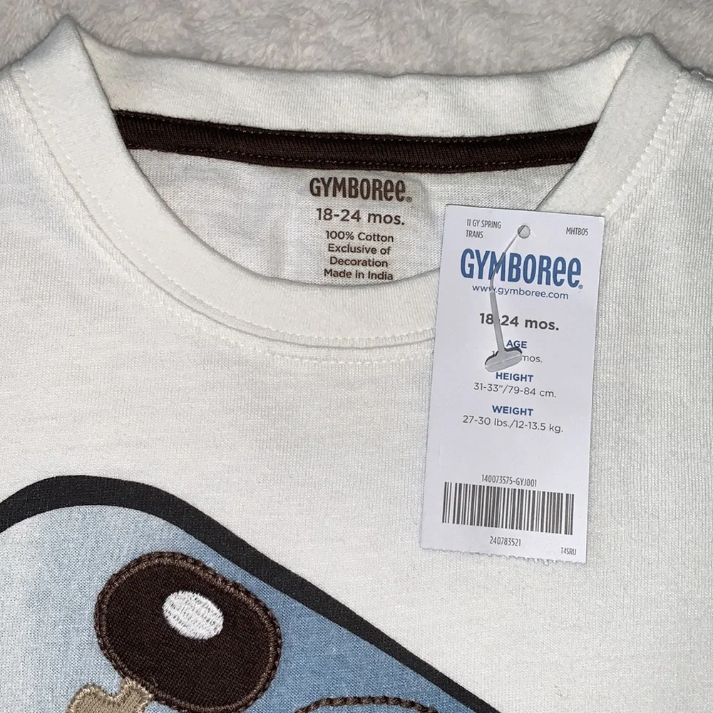 NWT Gymboree Cream & Brown Skateboard Shirt 18-24M